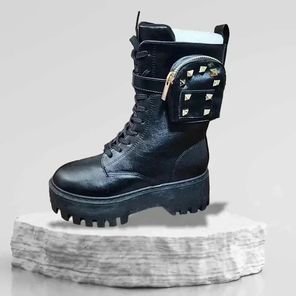 ROUGE Combat Grunge Emo Black Platform Boots. Brand new in the box. Size… - Picture 2 of 14